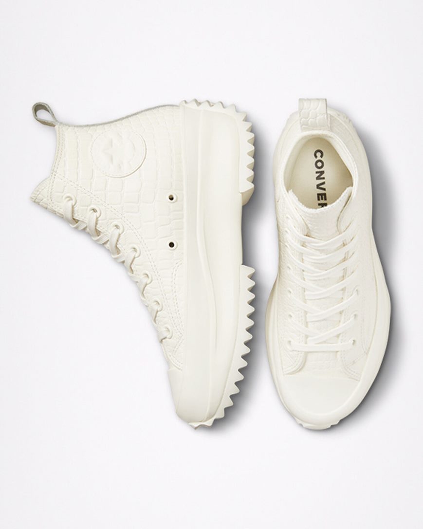 Converse Run Star Hike Croco Embossed Høye Platform Sko Dame Beige | 743OVYAFU