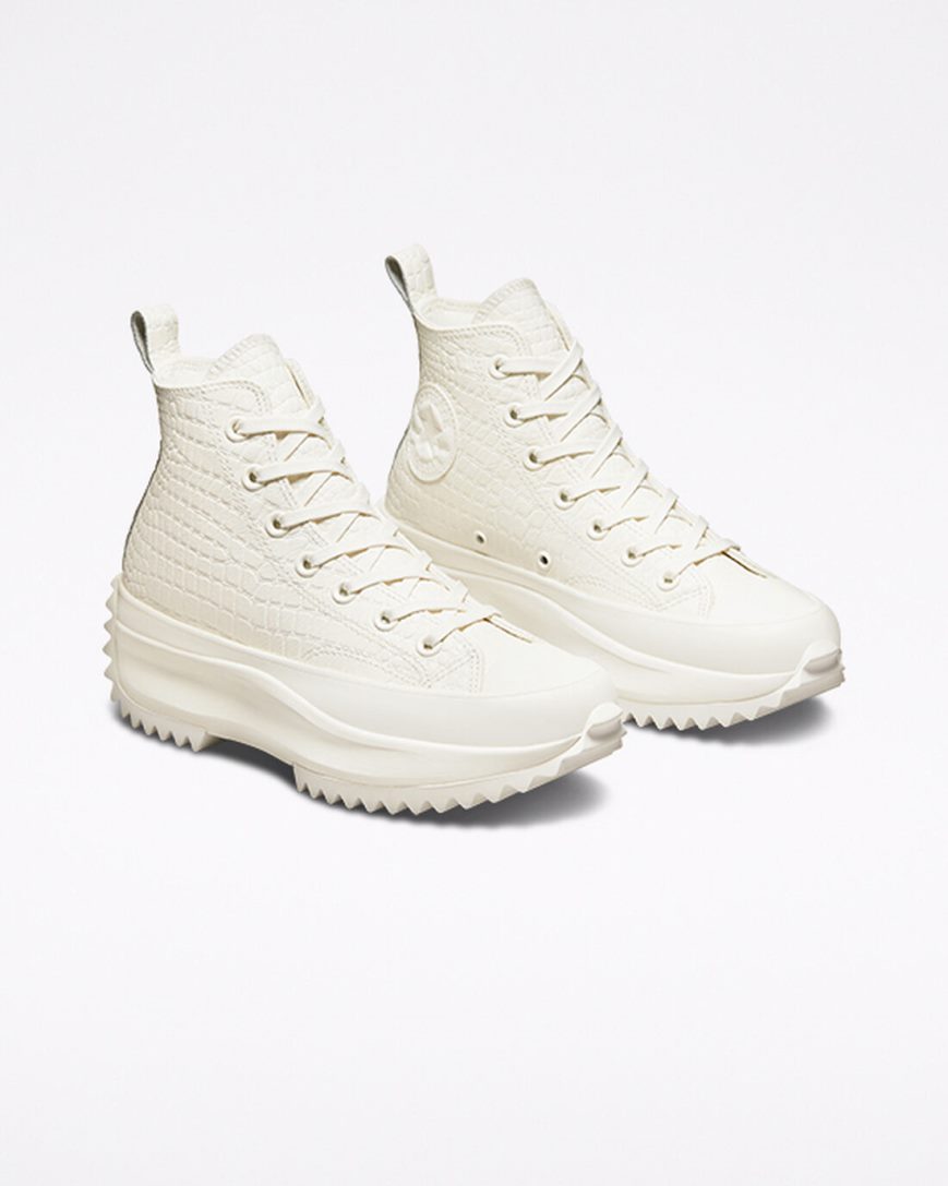 Converse Run Star Hike Croco Embossed Høye Platform Sko Dame Beige | 743OVYAFU