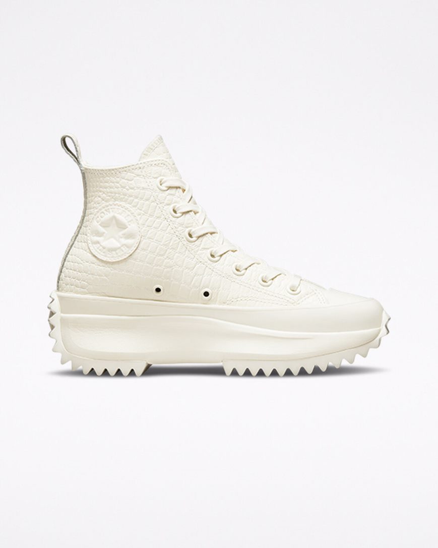 Converse Run Star Hike Croco Embossed Høye Platform Sko Dame Beige | 743OVYAFU