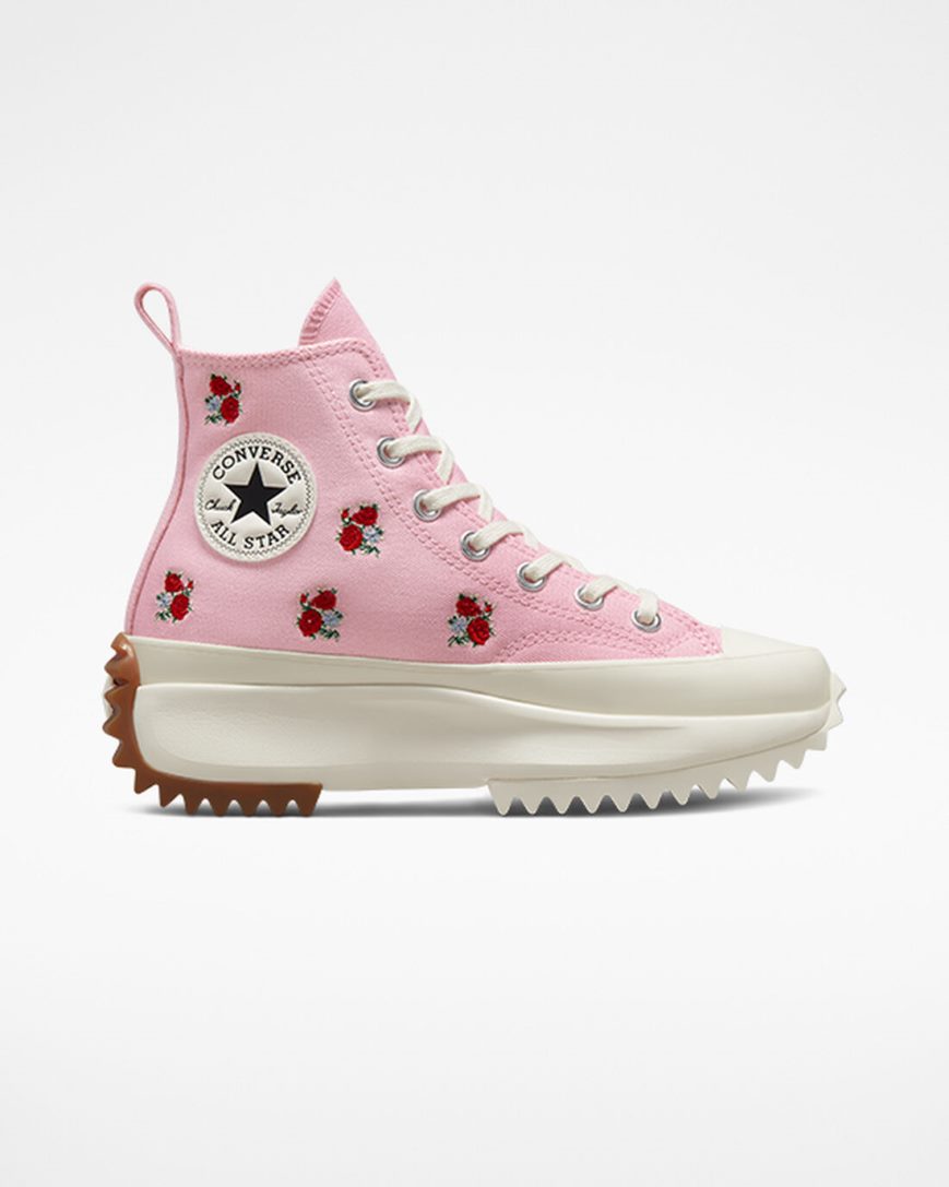 Converse Run Star Hike Embroidered Floral Høye Platform Sko Herre Oransje Rosa Rød | 302UXOMZP