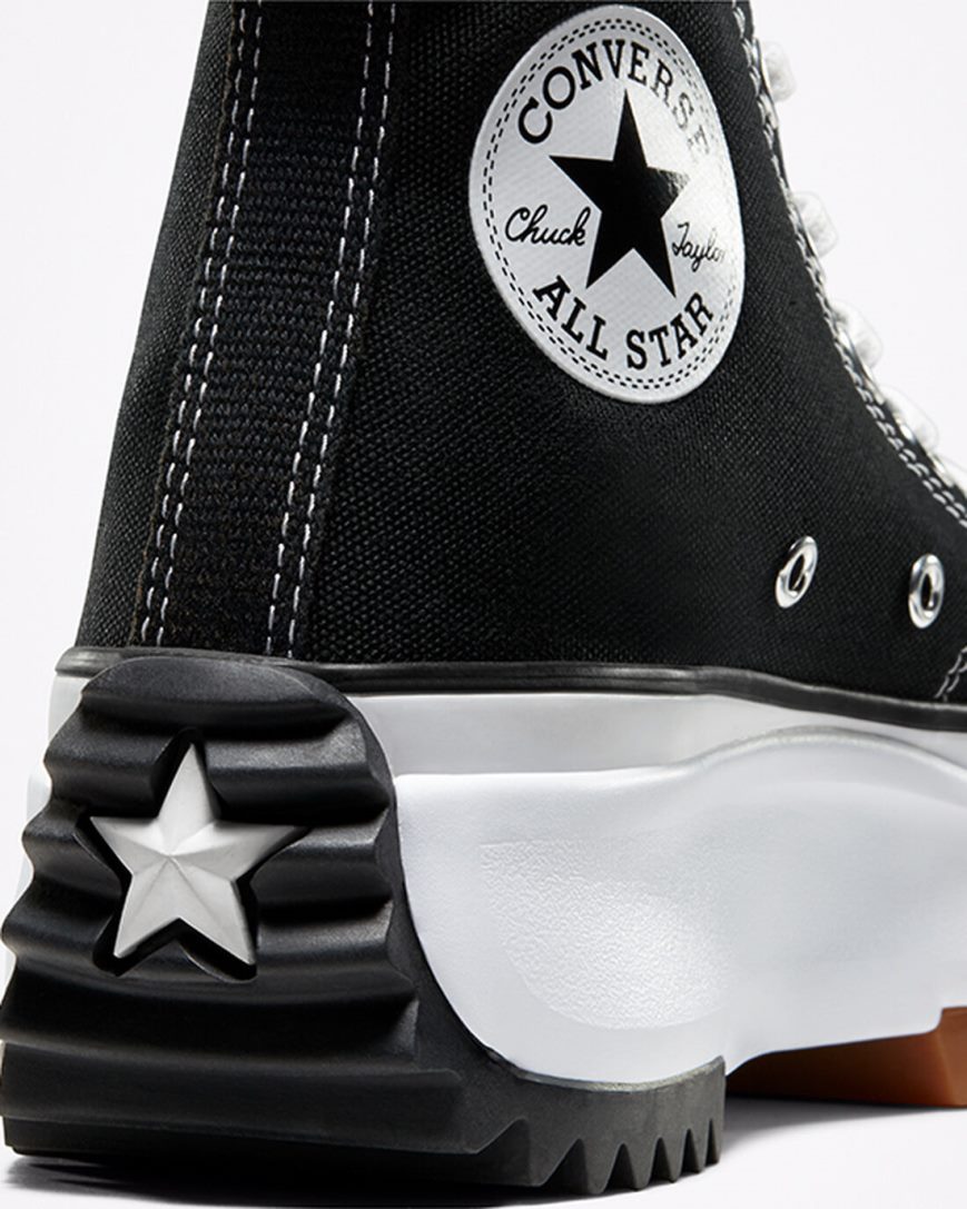 Converse Run Star Hike Høye Platform Sko Dame Svarte Hvite | 031WIKMZQ