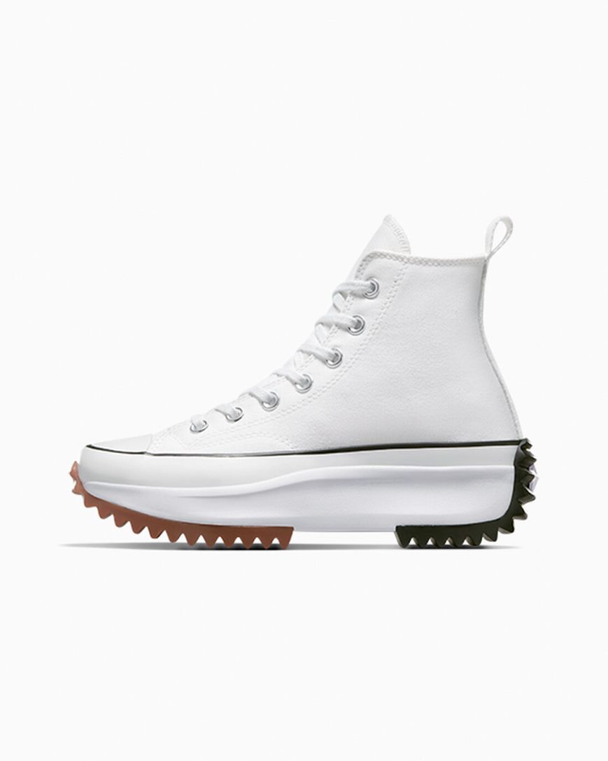 Converse Run Star Hike Høye Platform Sko Dame Hvite Svarte | 068AWPCRB
