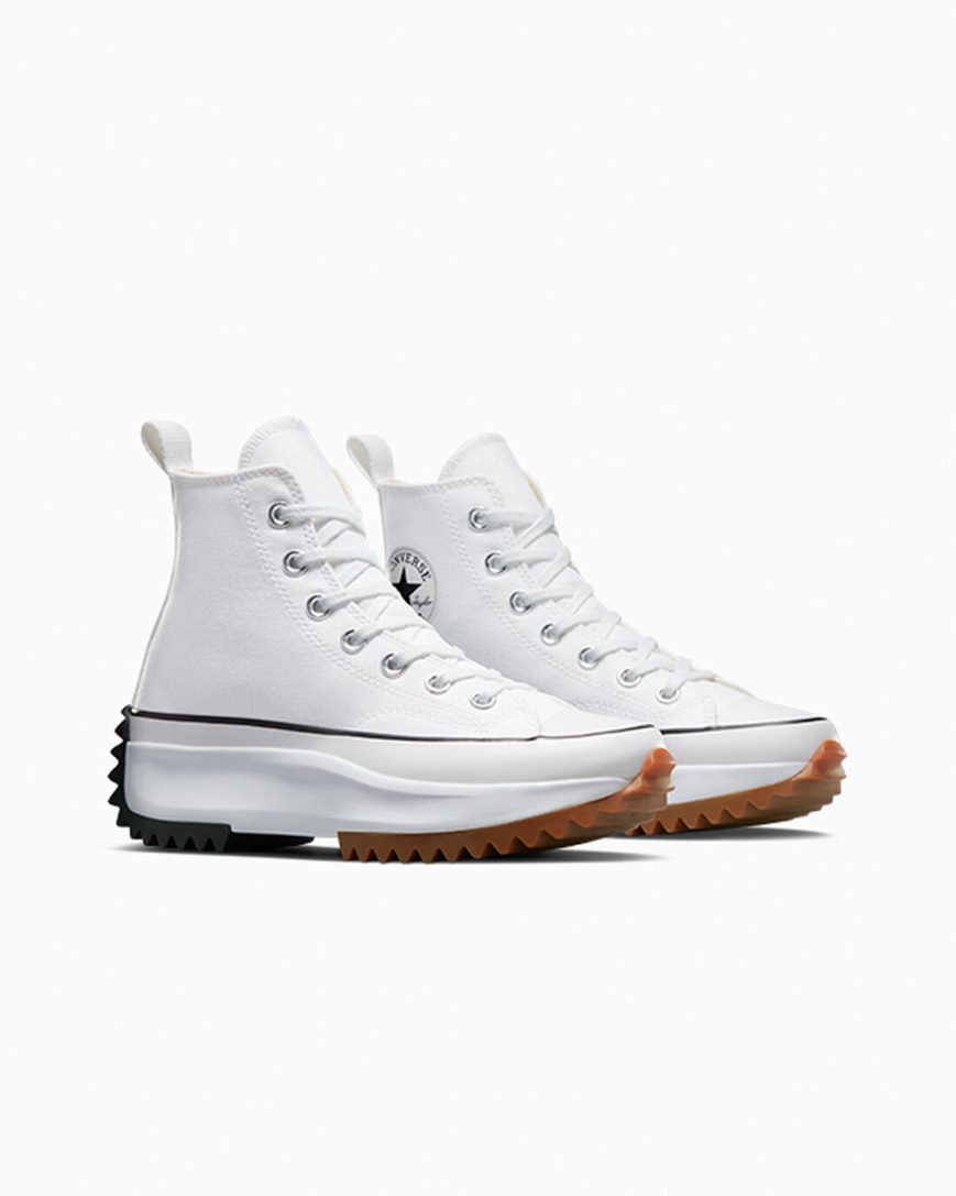 Converse Run Star Hike Høye Platform Sko Herre Hvite Svarte | 185LCKAXQ
