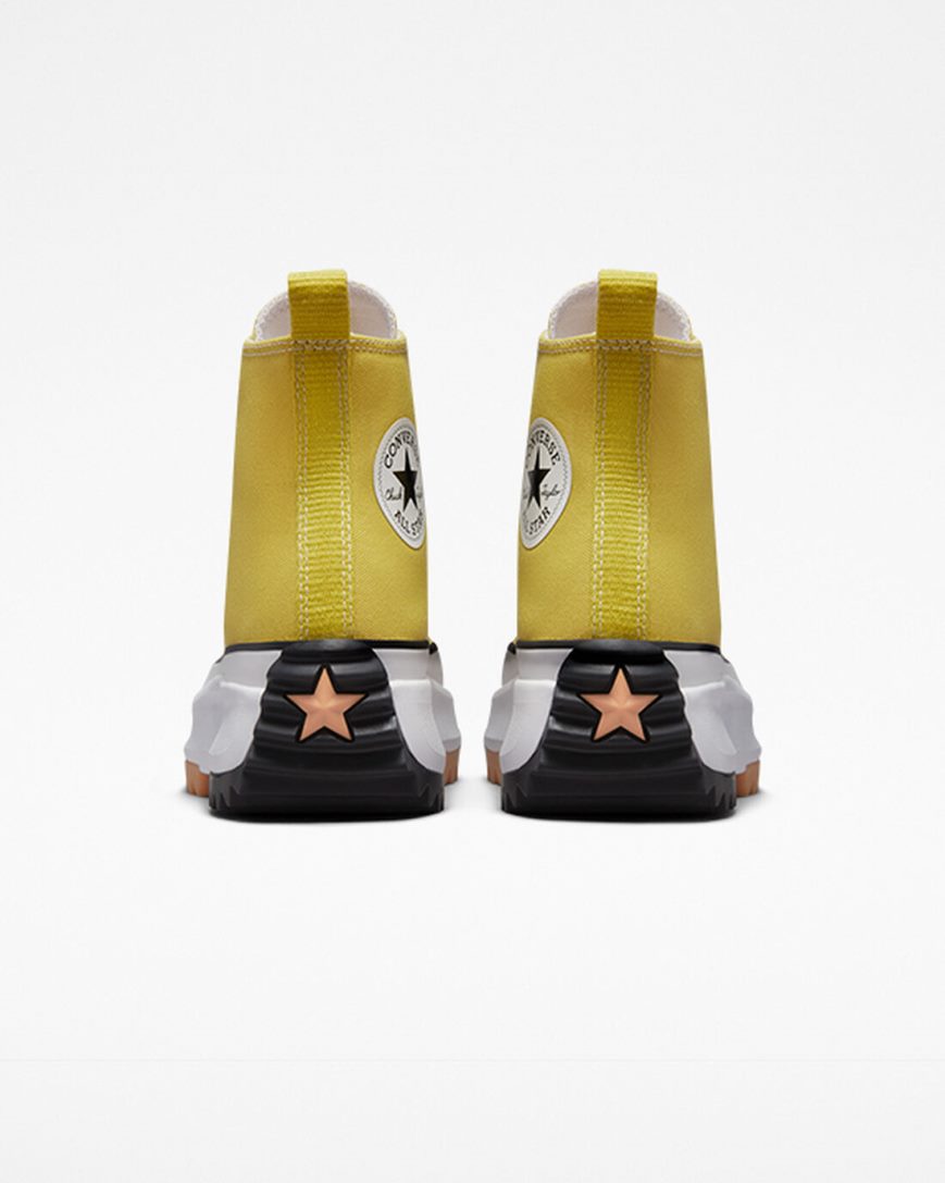 Converse Run Star Hike Høye Platform Sko Dame Sitron Svarte Hvite | 421EIGKCQ
