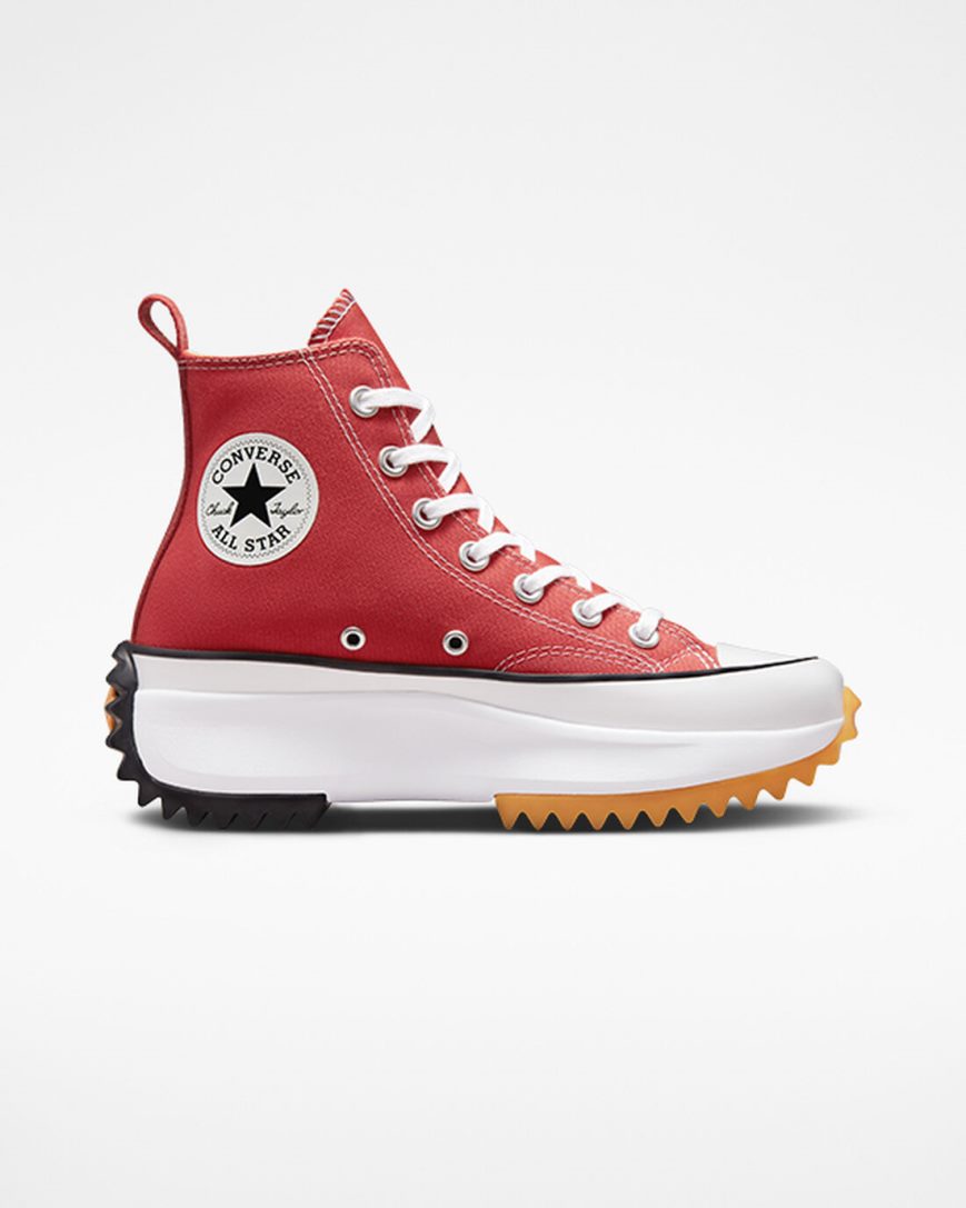 Converse Run Star Hike Høye Platform Sko Dame Rød Hvite Svarte | 621ZWEKFP