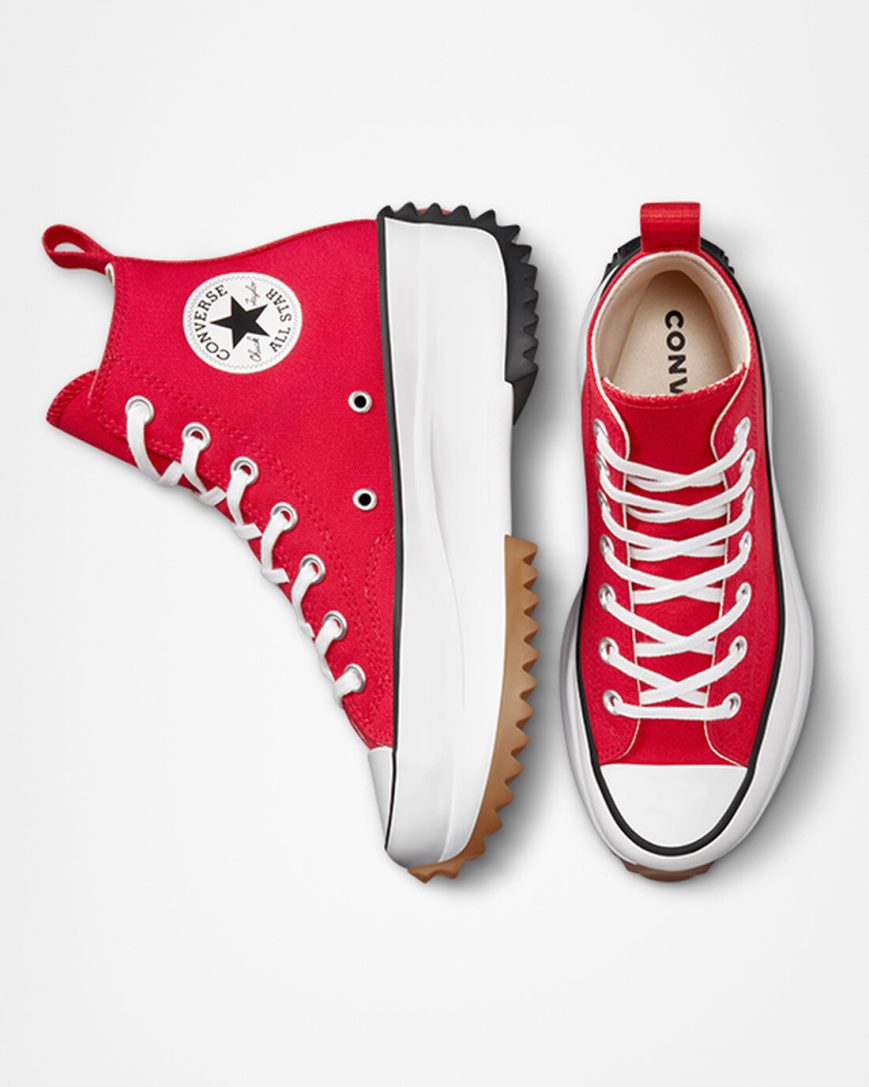 Converse Run Star Hike Høye Platform Sko Herre Rød Hvite Svarte | 684QCWKXL