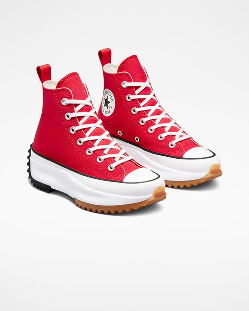 Converse Run Star Hike Høye Platform Sko Herre Rød Hvite Svarte | 684QCWKXL