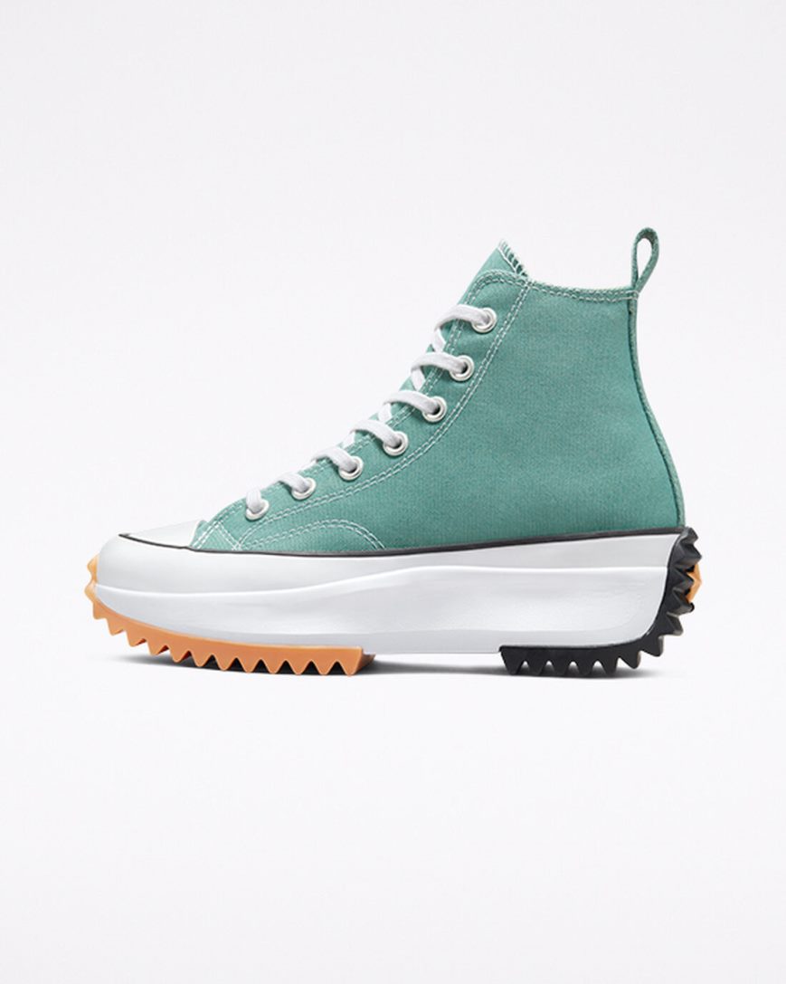 Converse Run Star Hike Høye Platform Sko Dame Grønn Svarte Hvite | 920LNQBPU