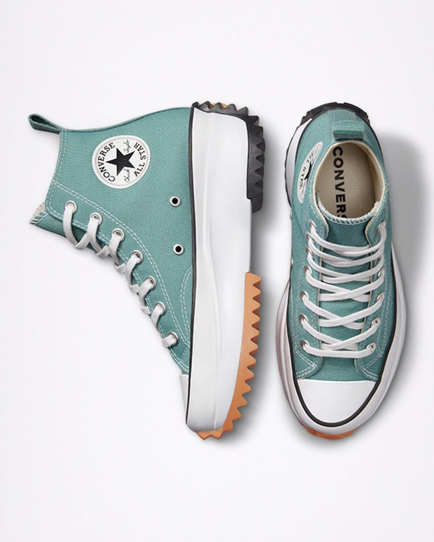 Converse Run Star Hike Høye Platform Sko Dame Grønn Svarte Hvite | 920LNQBPU