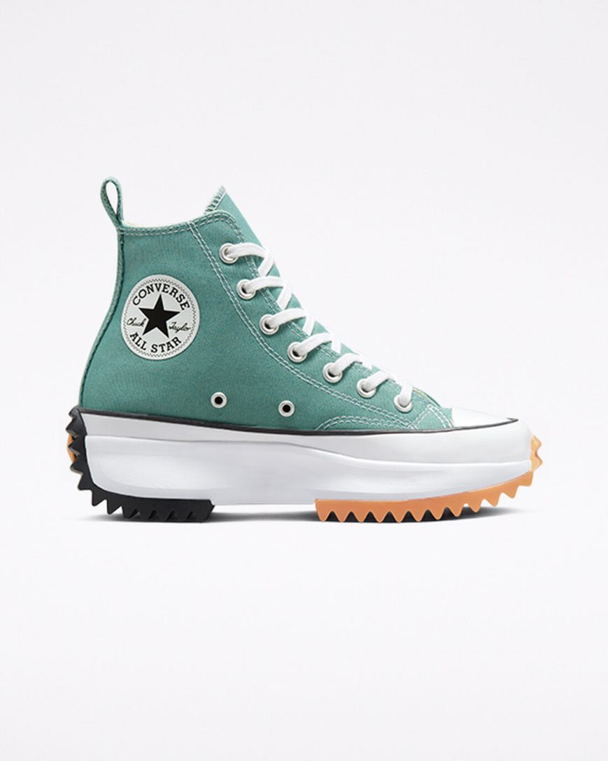 Converse Run Star Hike Høye Platform Sko Dame Grønn Svarte Hvite | 920LNQBPU