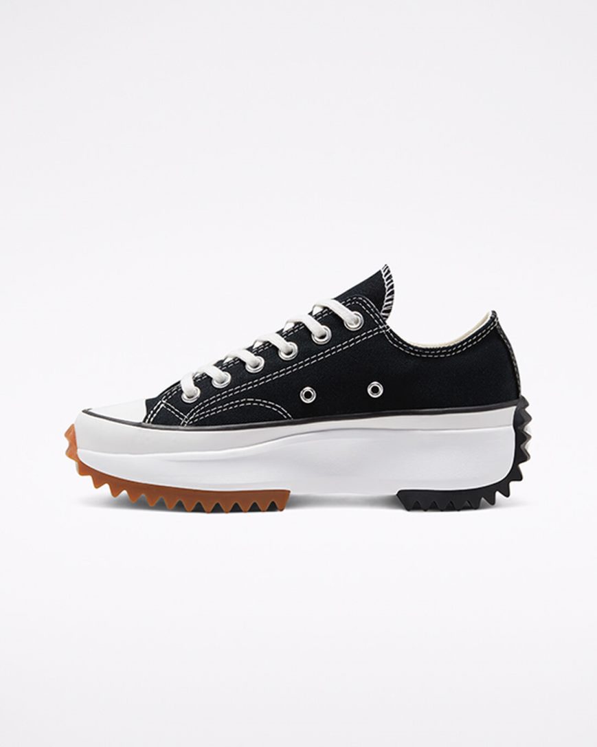Converse Run Star Hike Lave Platform Sko Dame Svarte Hvite | 170HUQYXW