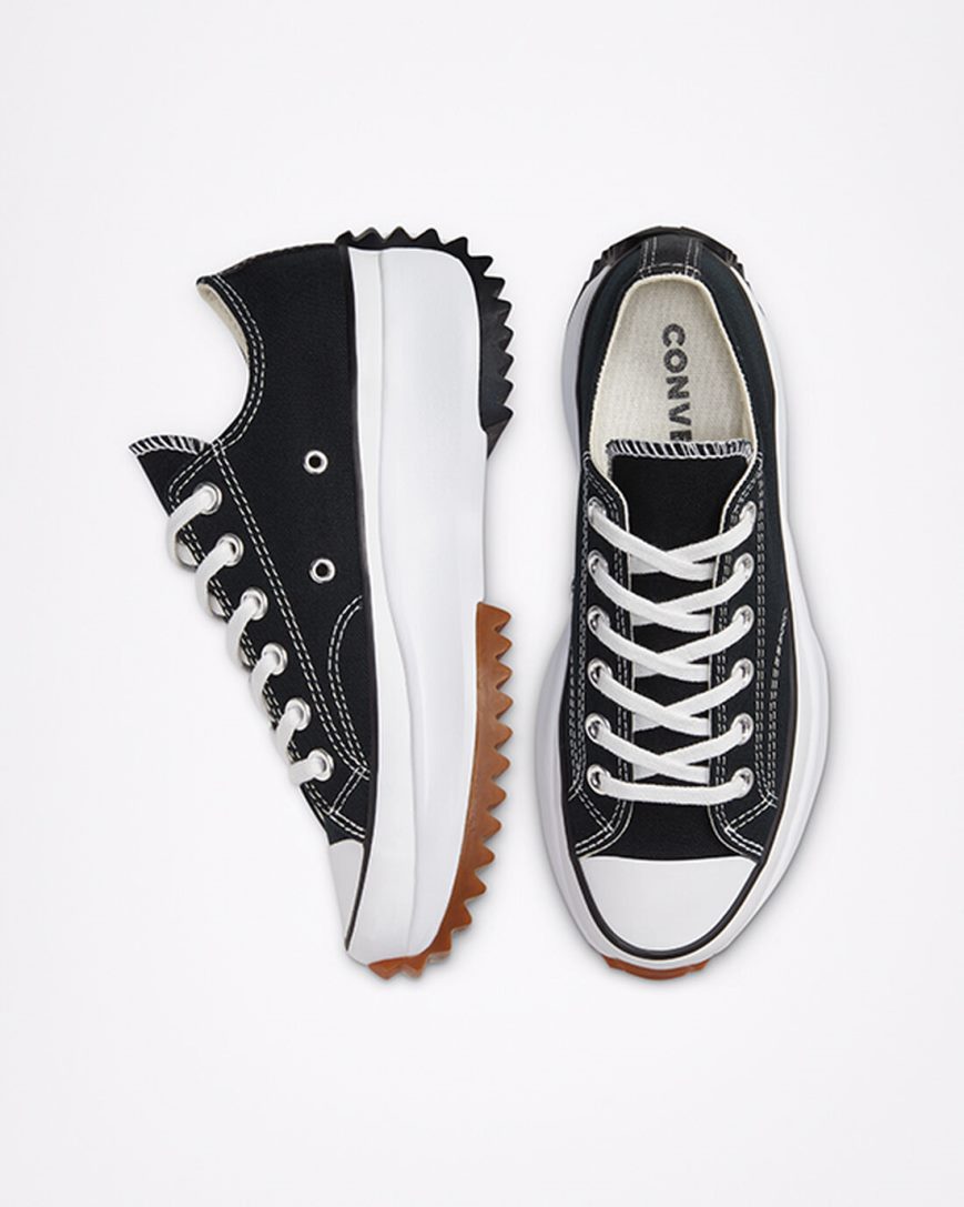 Converse Run Star Hike Lave Platform Sko Dame Svarte Hvite | 170HUQYXW