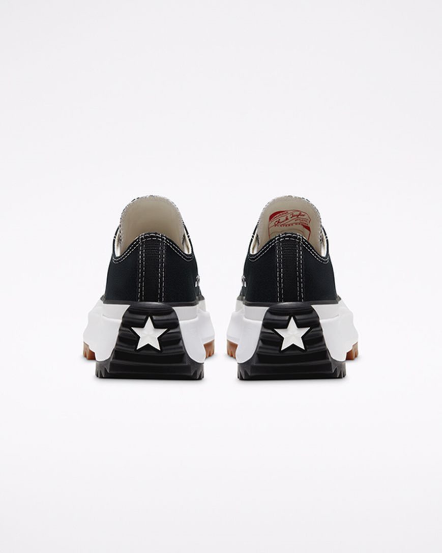 Converse Run Star Hike Lave Platform Sko Dame Svarte Hvite | 170HUQYXW