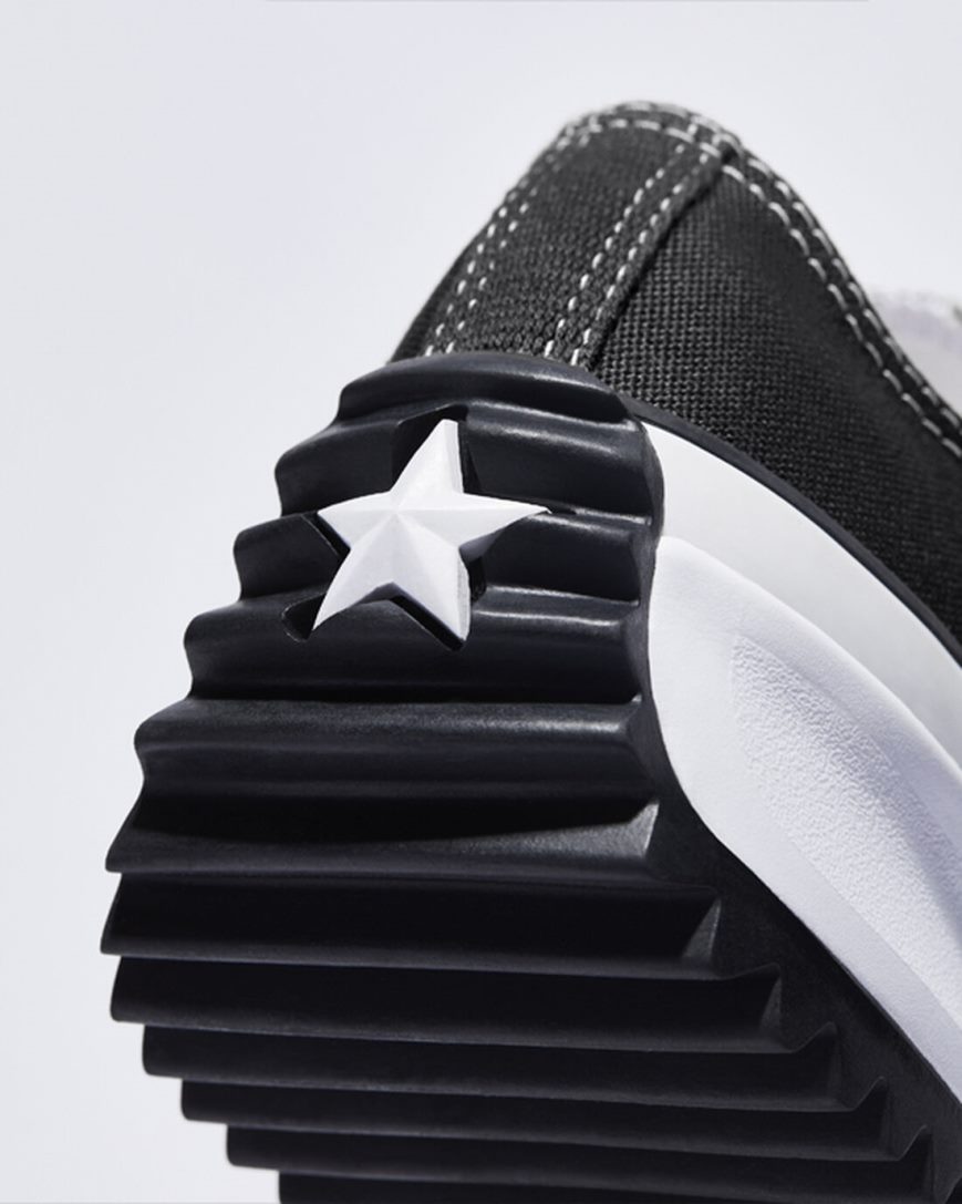 Converse Run Star Hike Lave Platform Sko Dame Svarte Hvite | 170HUQYXW