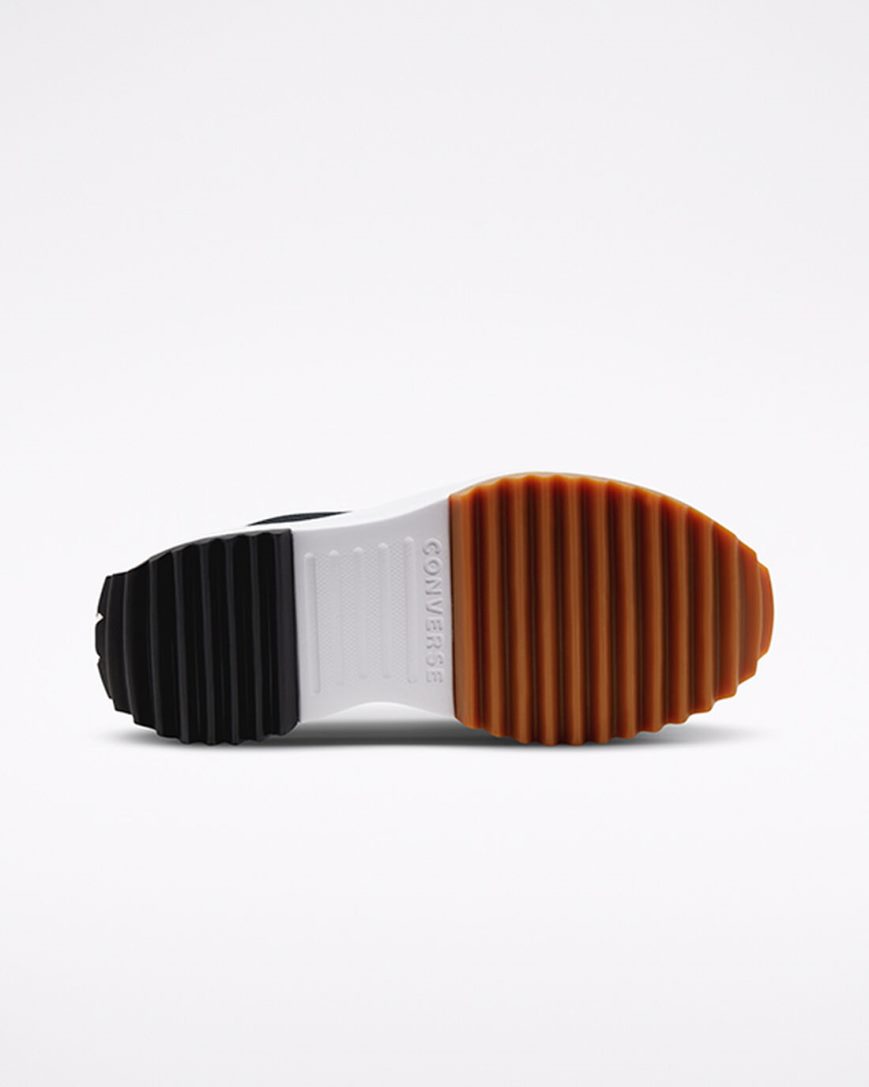 Converse Run Star Hike Lave Platform Sko Herre Svarte Hvite | 354BGDVAZ