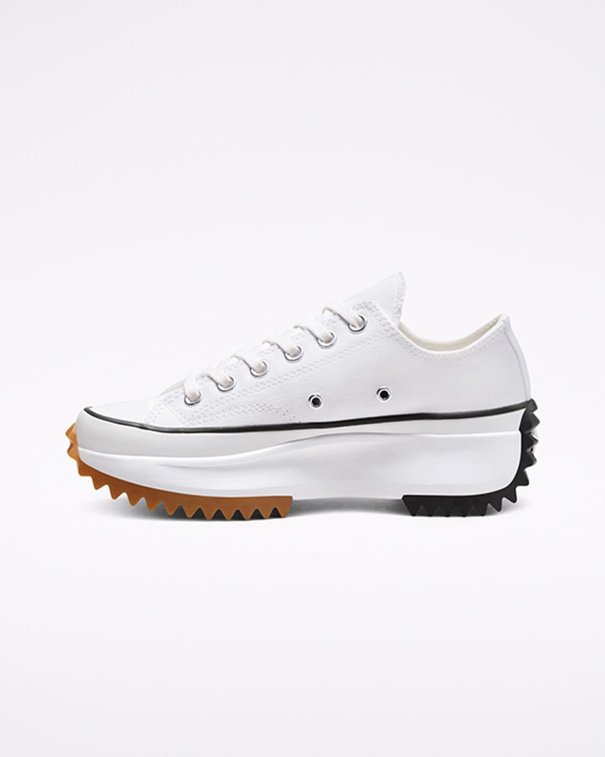 Converse Run Star Hike Lave Platform Sko Dame Hvite Svarte | 860ACTXJW
