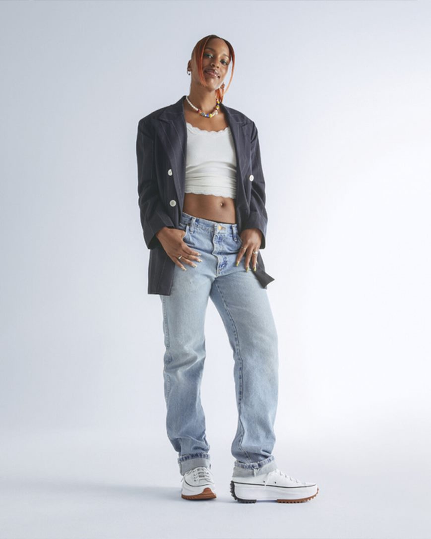 Converse Run Star Hike Lave Platform Sko Dame Hvite Svarte | 860ACTXJW