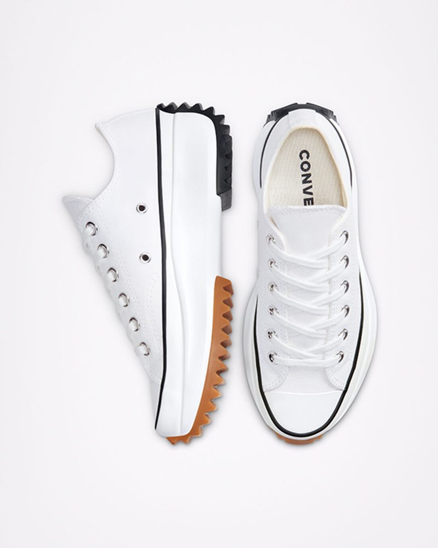 Converse Run Star Hike Lave Platform Sko Dame Hvite Svarte | 860ACTXJW