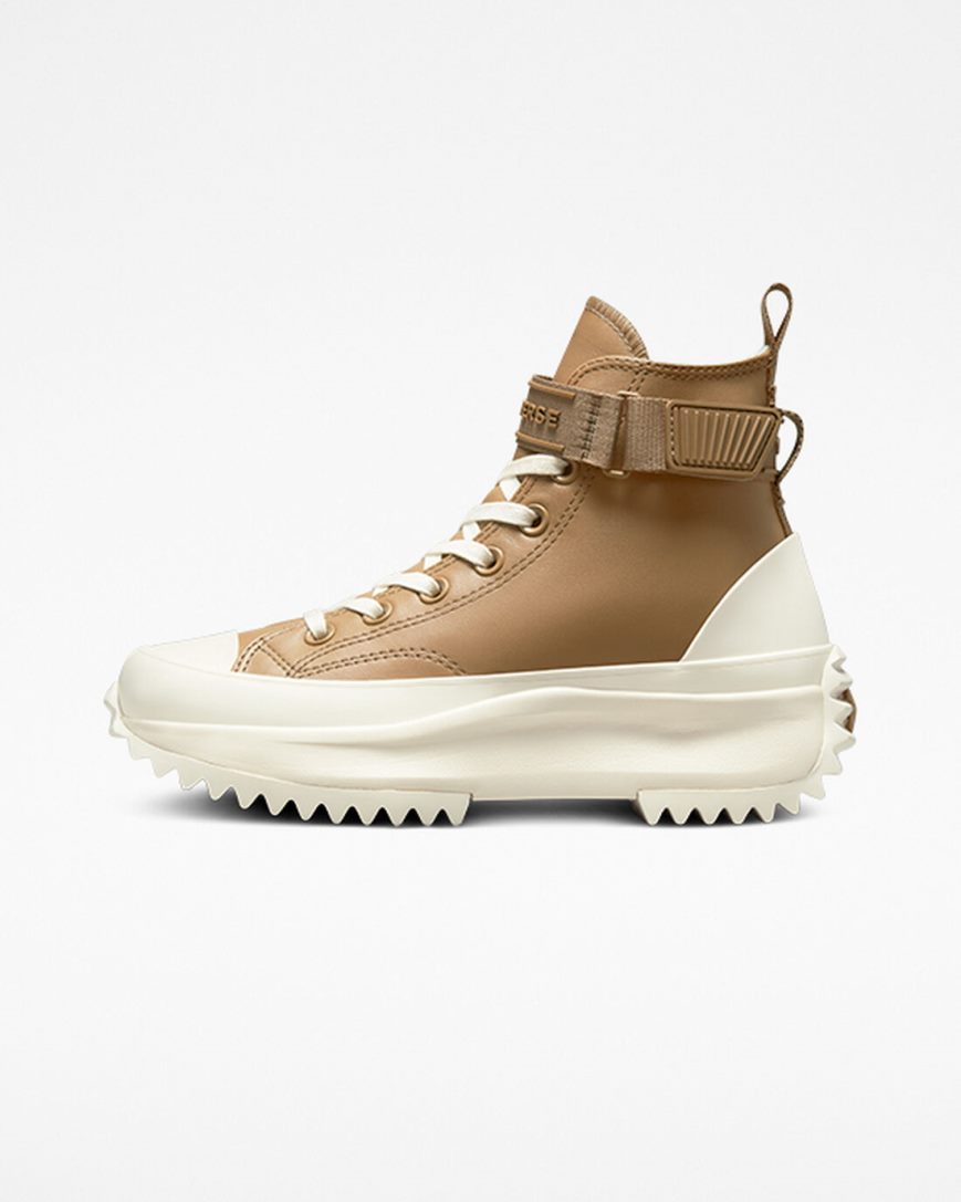 Converse Run Star Hike Lær Utility Reima Høye Platform Sko Herre Brune Hvite | 516NRABPE