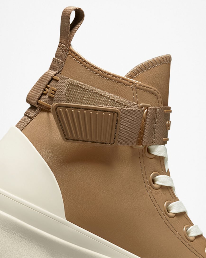 Converse Run Star Hike Lær Utility Reima Høye Platform Sko Herre Brune Hvite | 516NRABPE