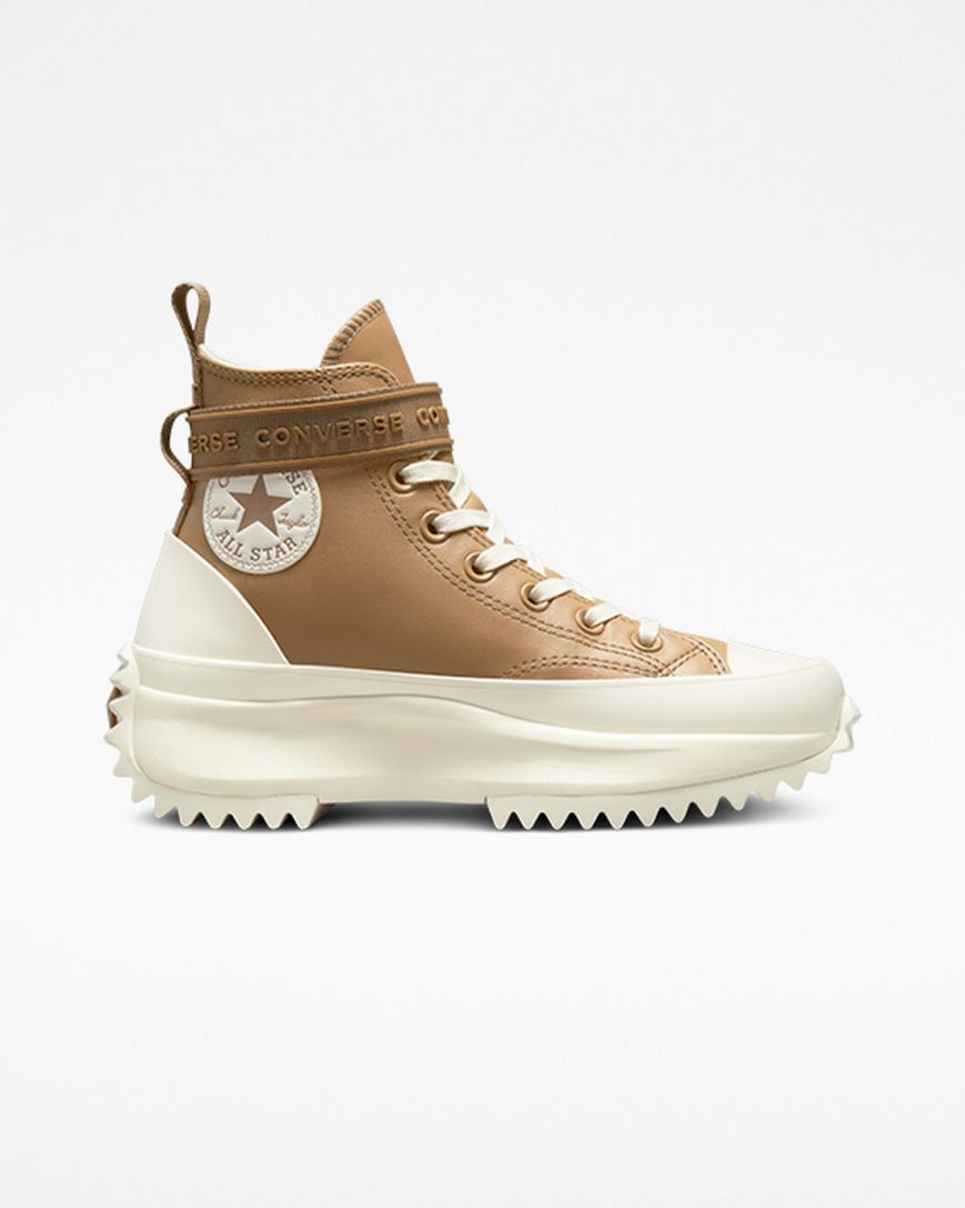 Converse Run Star Hike Lær Utility Reima Høye Platform Sko Herre Brune Hvite | 516NRABPE