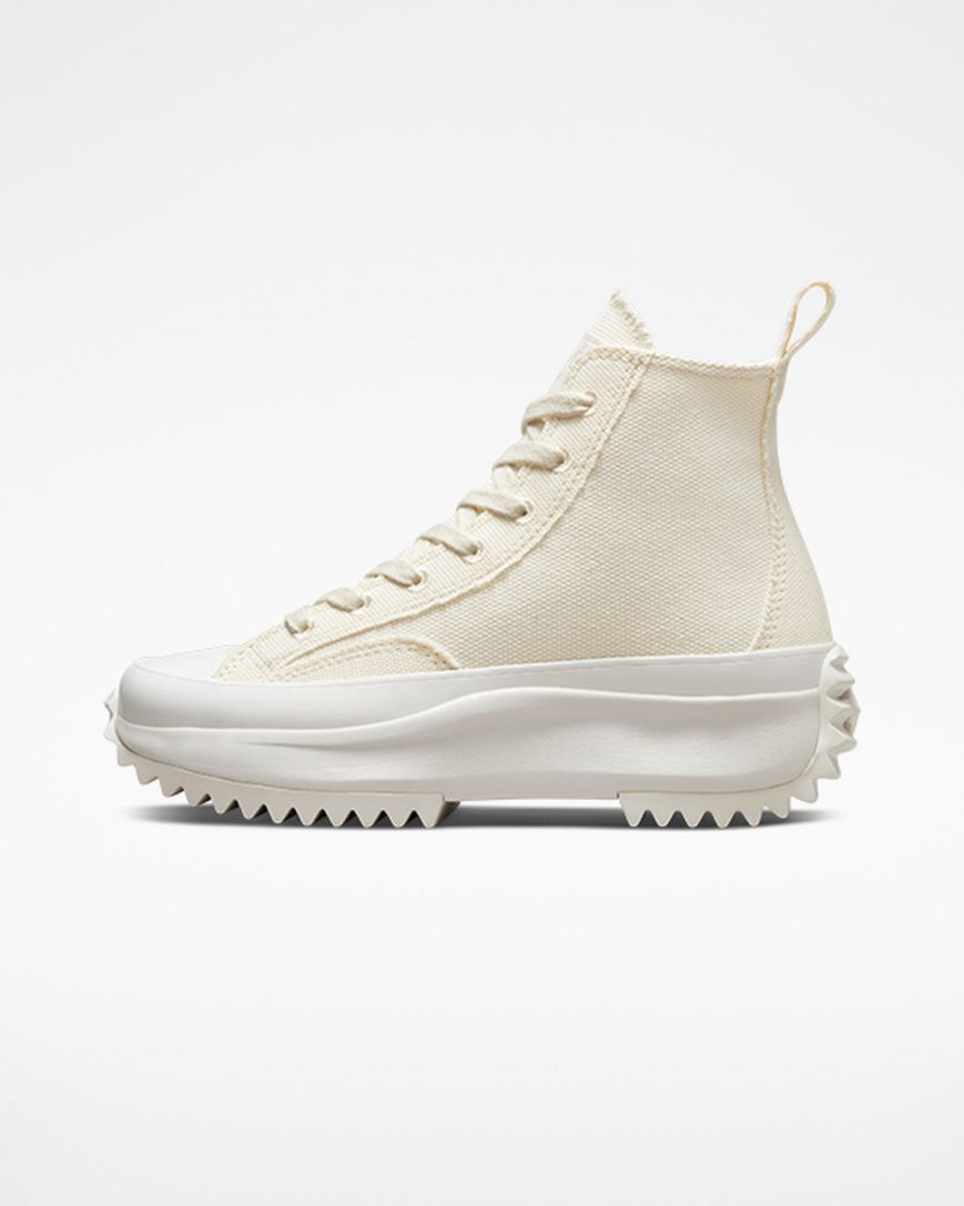 Converse Run Star Hike Raw Edge Høye Platform Sko Dame Beige Beige Hvite | 712XLUQOI