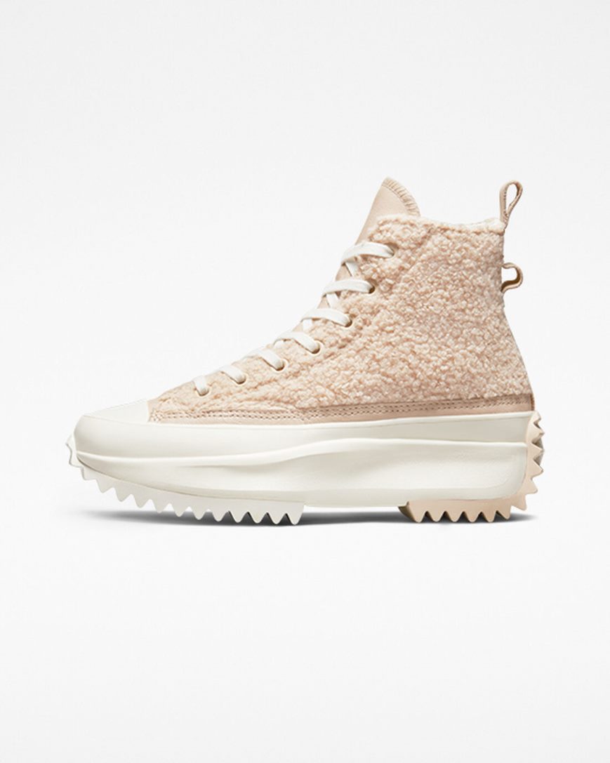 Converse Run Star Hike Sherpa Høye Platform Sko Dame Beige | 381AVBWOF