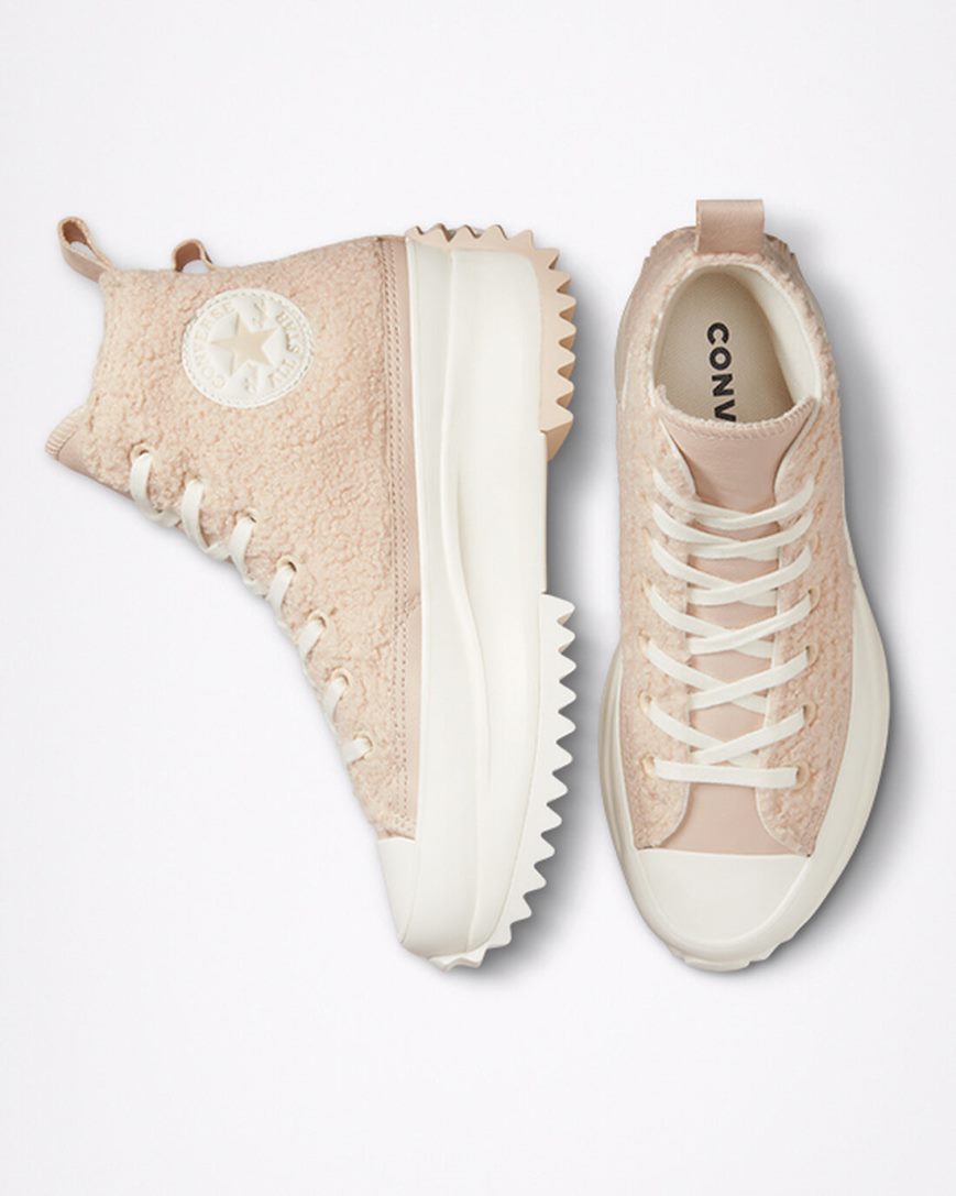 Converse Run Star Hike Sherpa Høye Platform Sko Dame Beige | 381AVBWOF