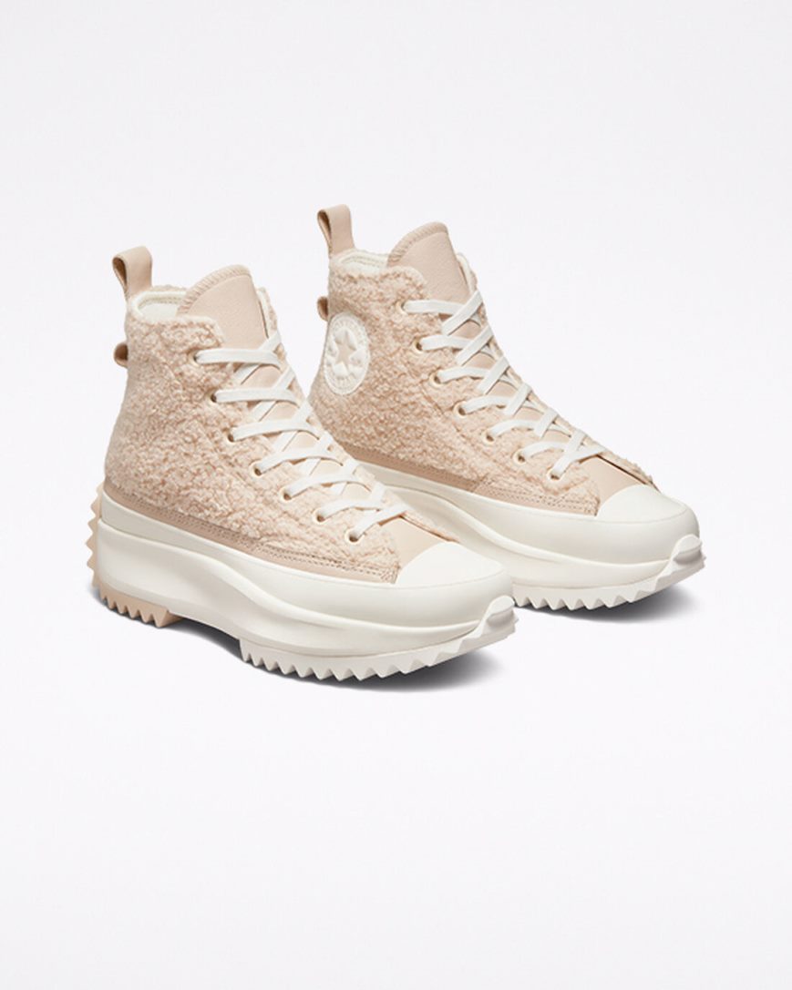 Converse Run Star Hike Sherpa Høye Platform Sko Dame Beige | 381AVBWOF