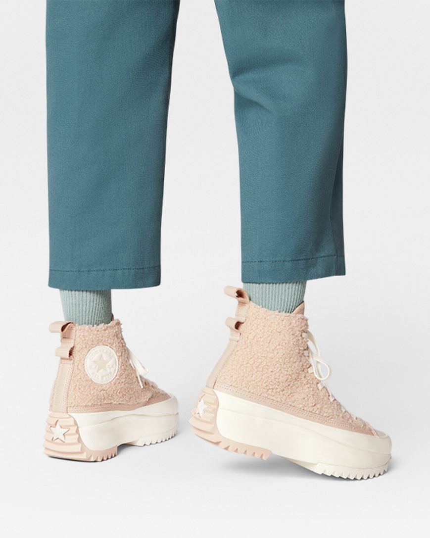 Converse Run Star Hike Sherpa Høye Platform Sko Dame Beige | 381AVBWOF