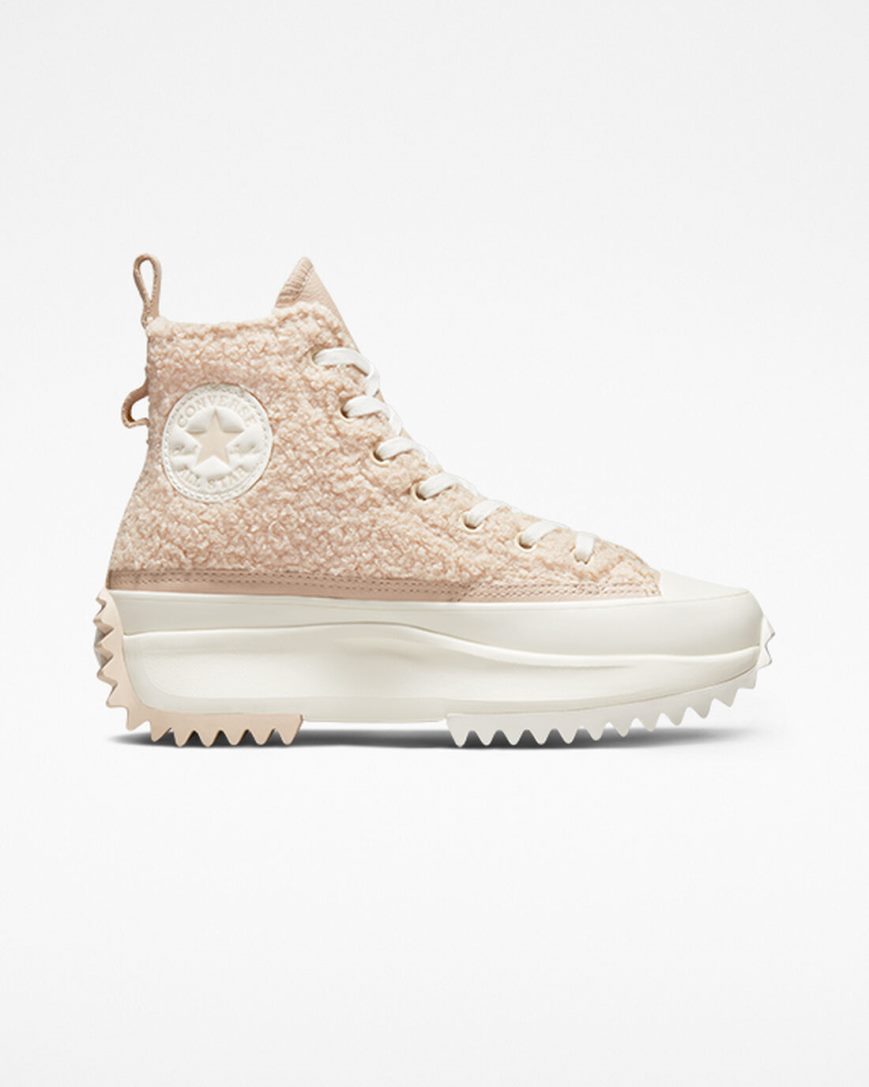 Converse Run Star Hike Sherpa Høye Platform Sko Dame Beige | 381AVBWOF