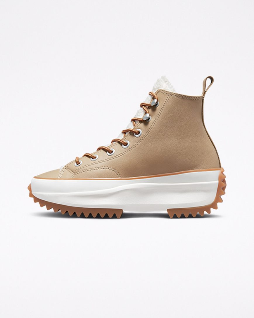 Converse Run Star Hike Sherpa Høye Platform Sko Dame Khaki Brune | 614IBORNQ