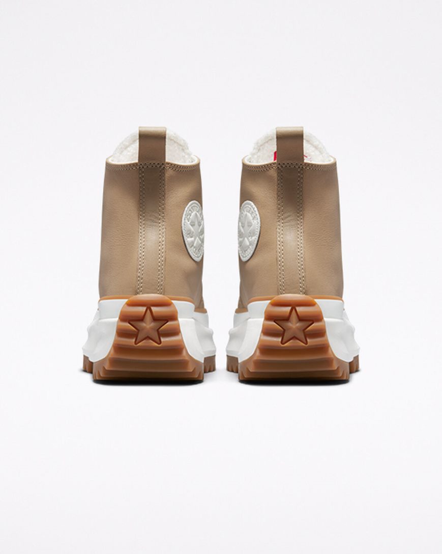 Converse Run Star Hike Sherpa Høye Platform Sko Dame Khaki Brune | 614IBORNQ