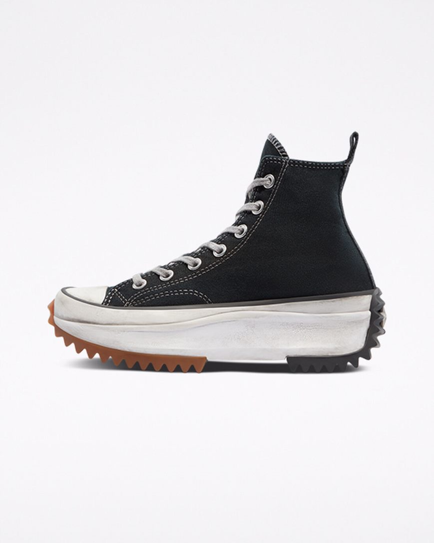 Converse Run Star Hike Smoked Canvas Høye Platform Sko Herre Svarte | 394CDAQIY