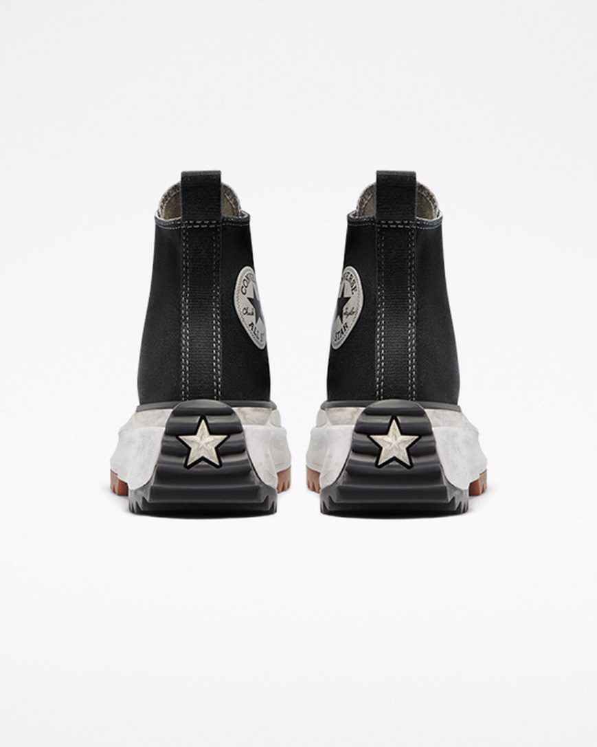 Converse Run Star Hike Smoked Canvas Høye Platform Sko Herre Svarte | 394CDAQIY