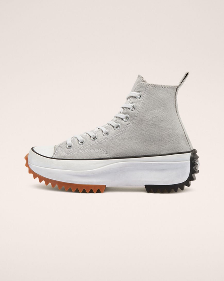 Converse Run Star Hike Smoked Canvas Høye Platform Sko Dame Hvite | 487SZJVBX