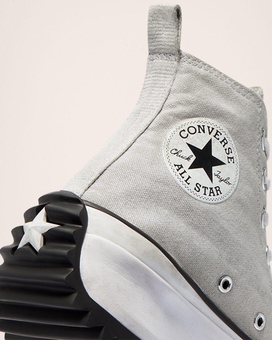 Converse Run Star Hike Smoked Canvas Høye Platform Sko Dame Hvite | 487SZJVBX