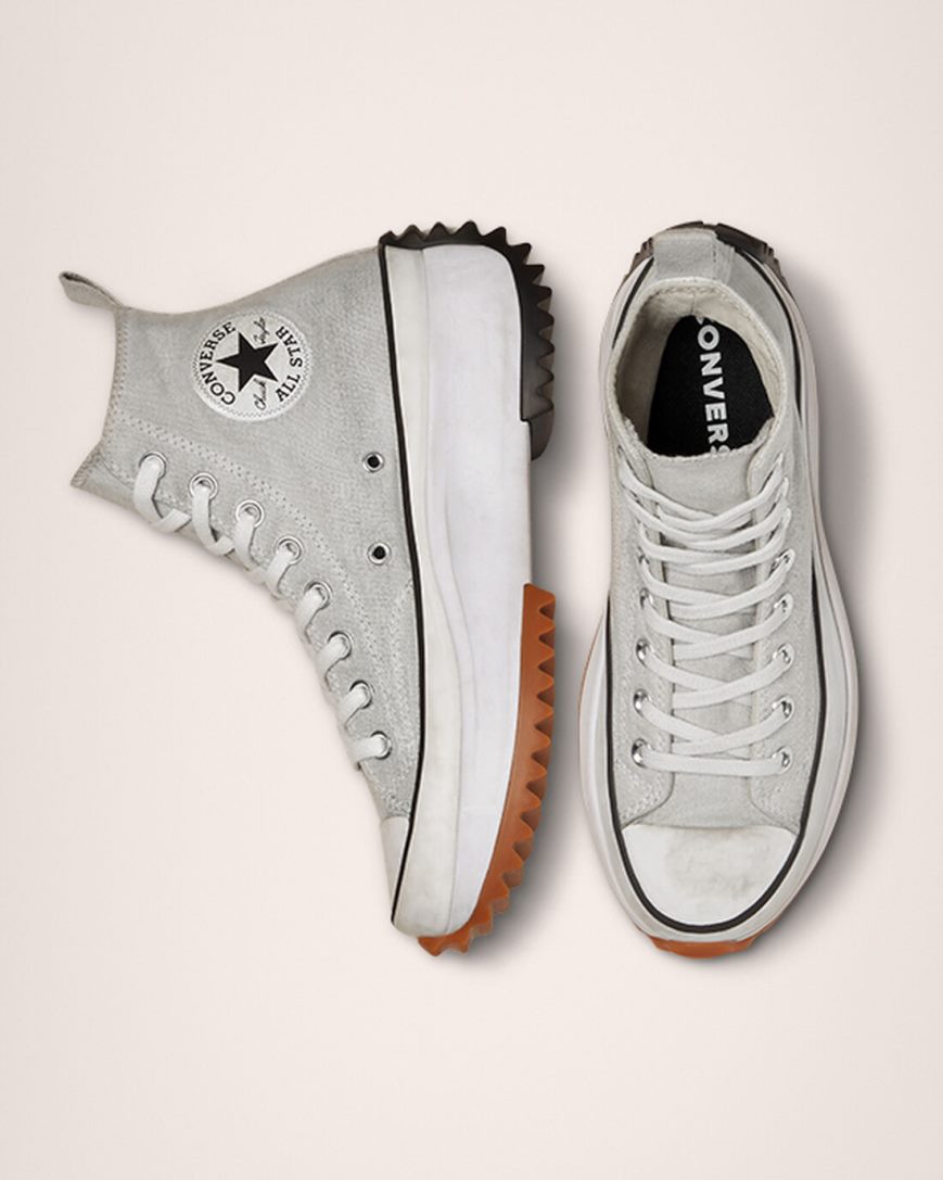 Converse Run Star Hike Smoked Canvas Høye Platform Sko Dame Hvite | 487SZJVBX