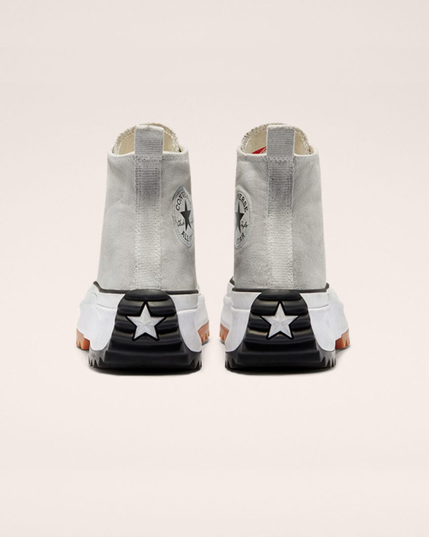 Converse Run Star Hike Smoked Canvas Høye Platform Sko Dame Hvite | 487SZJVBX