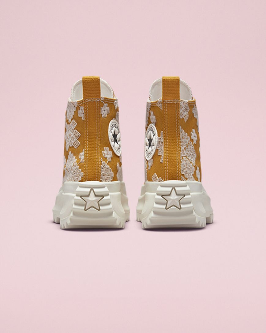 Converse Run Star Hike Tonal Embroidery Høye Platform Sko Herre Gull | 173UNDBSK