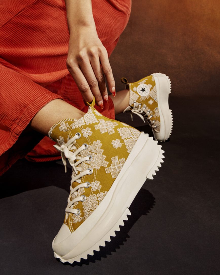 Converse Run Star Hike Tonal Embroidery Høye Platform Sko Herre Gull | 173UNDBSK