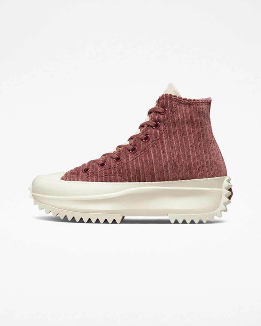 Converse Run Star Hike Velour Høye Platform Sko Herre Rød | 257UHGBPE