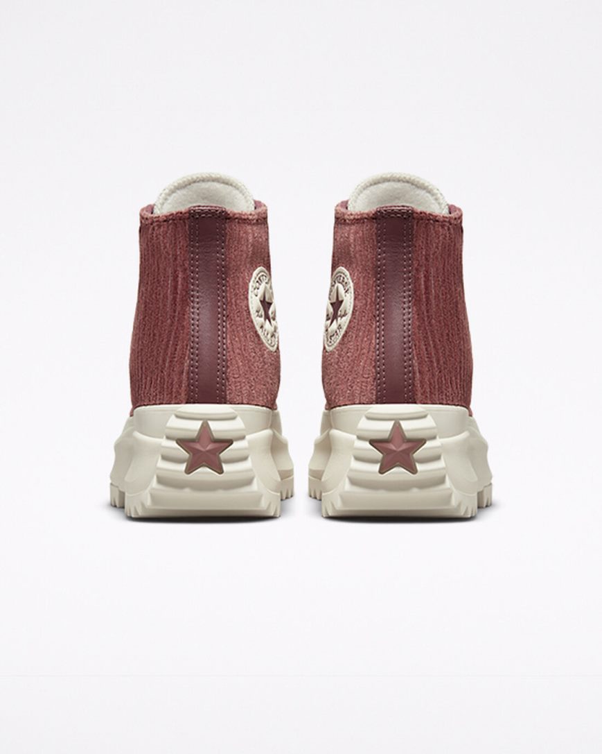 Converse Run Star Hike Velour Høye Platform Sko Herre Rød | 257UHGBPE