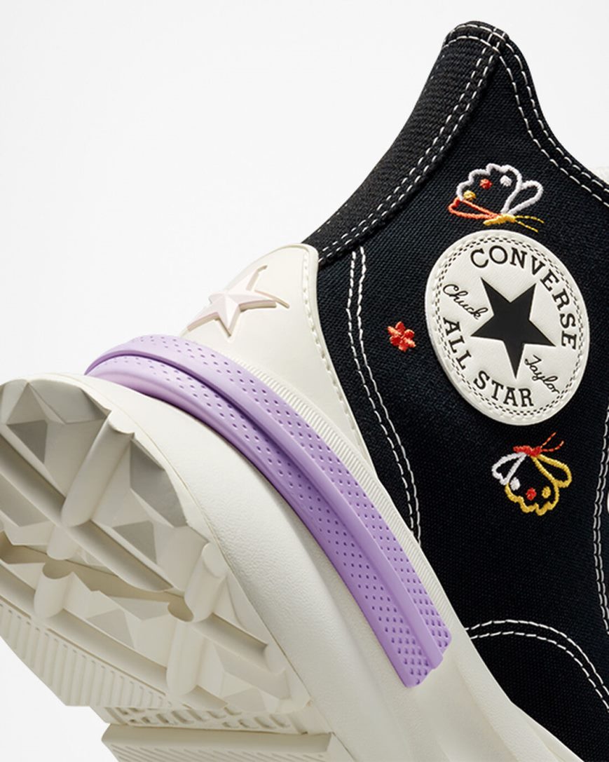 Converse Run Star Legacy CX Butterfly Wings Høye Platform Sko Dame Svarte | 680ZOQUSM