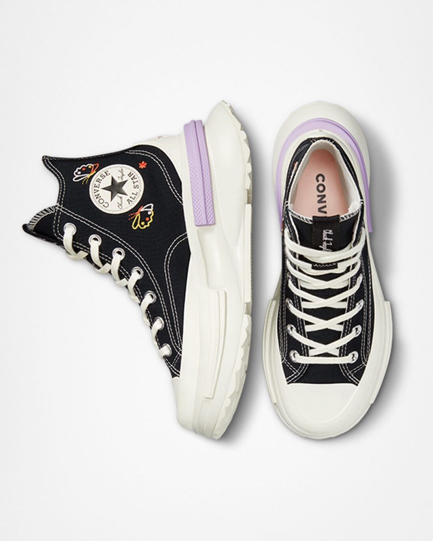 Converse Run Star Legacy CX Butterfly Wings Høye Platform Sko Dame Svarte | 680ZOQUSM