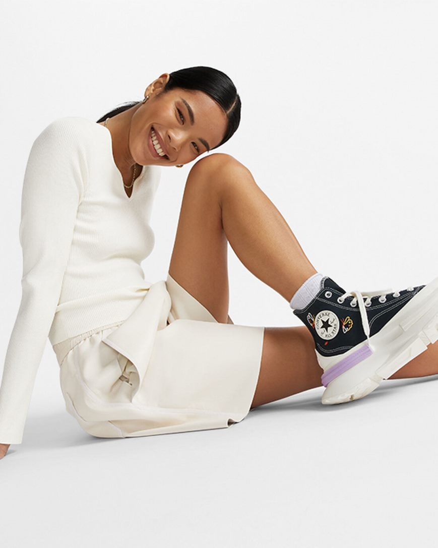 Converse Run Star Legacy CX Butterfly Wings Høye Platform Sko Dame Svarte | 680ZOQUSM
