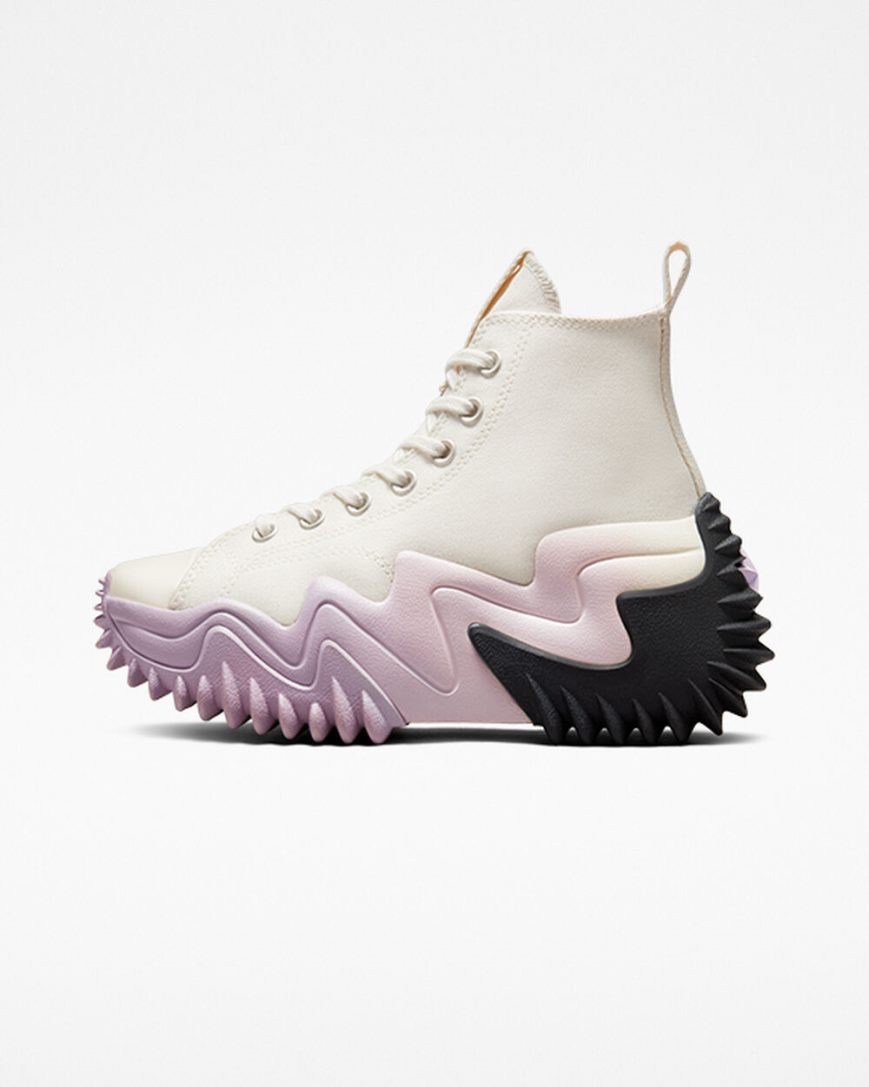 Converse Run Star Motion CX Høye Platform Sko Dame Hvite Lilla Svarte | 609ILXWOD