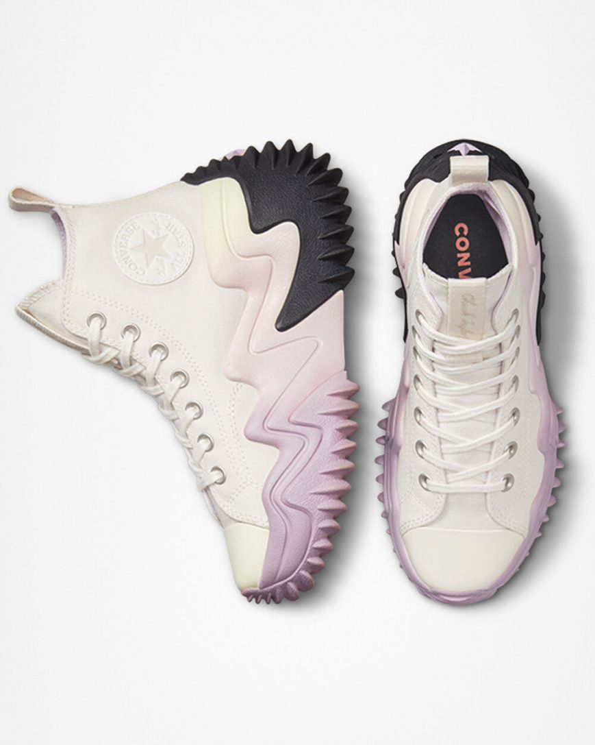 Converse Run Star Motion CX Høye Platform Sko Dame Hvite Lilla Svarte | 609ILXWOD