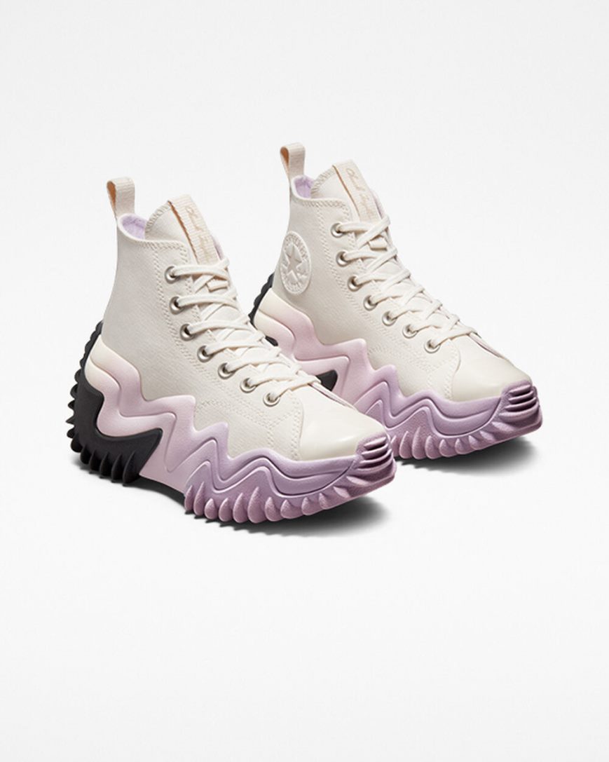 Converse Run Star Motion CX Høye Platform Sko Dame Hvite Lilla Svarte | 609ILXWOD