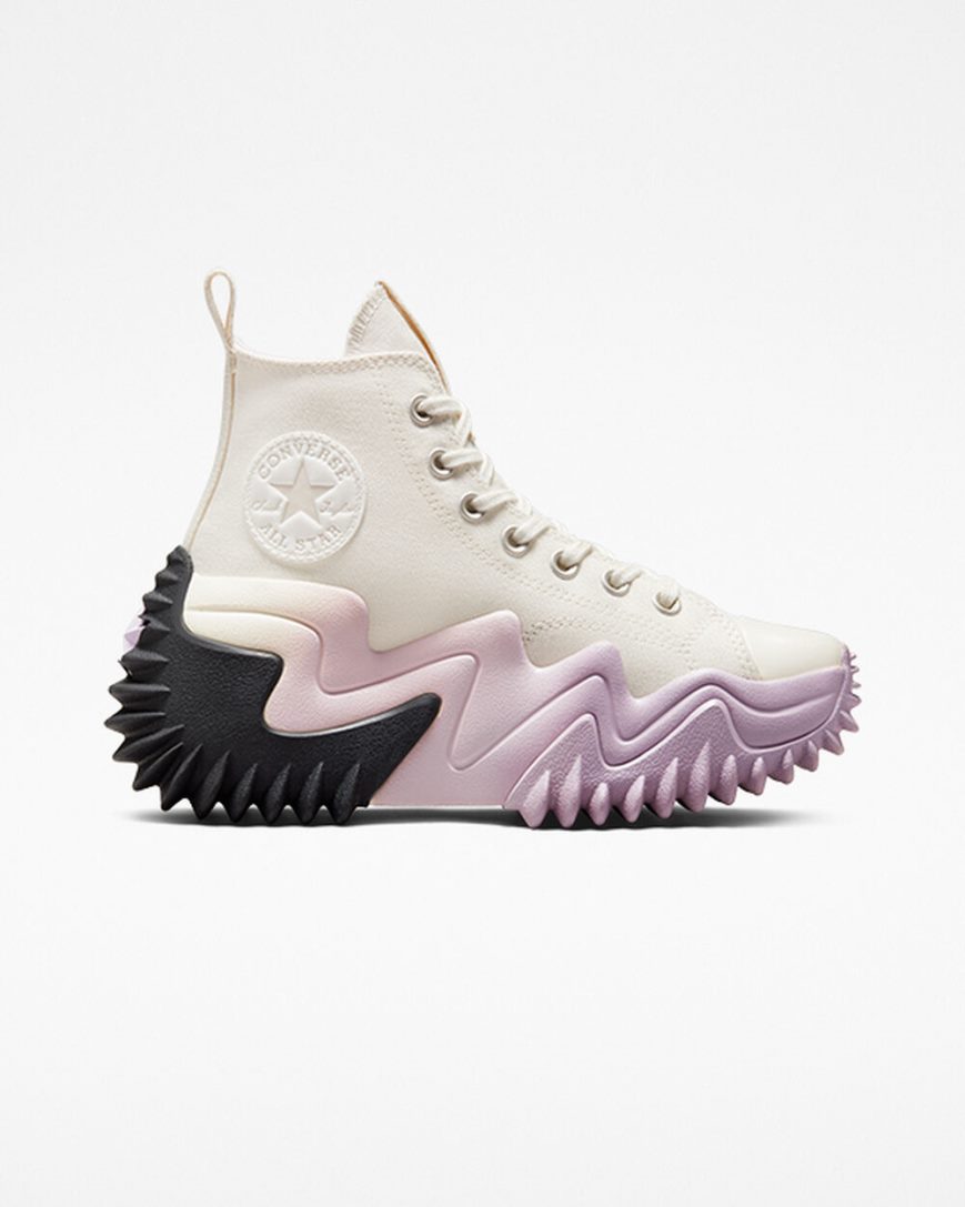 Converse Run Star Motion CX Høye Platform Sko Dame Hvite Lilla Svarte | 609ILXWOD